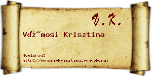 Vámosi Krisztina névjegykártya